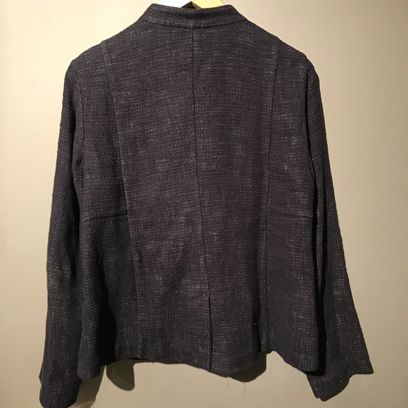 Eileen Fisher mandarin collar tweed jacket Sz M - Picture 7 of 8